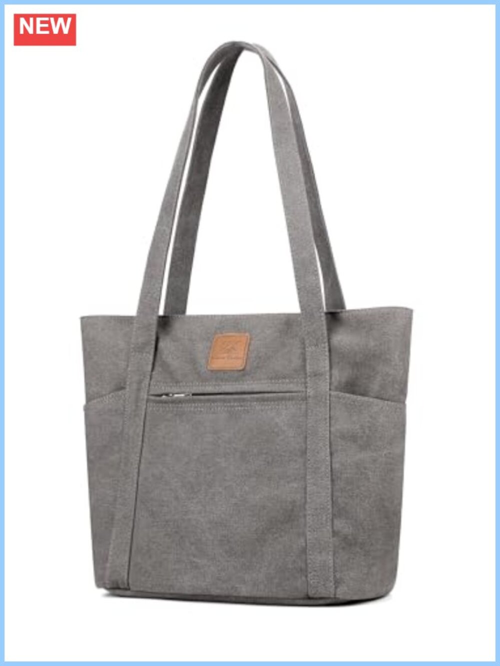 Women's Retro Canvas Bucket Tote Shoulder Bag with Pockets